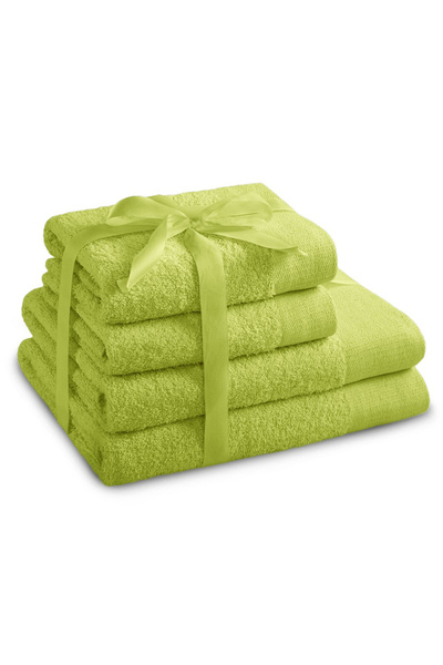 Amelia Home Set of 4 bath towels, 100% cotton, 450 g/m2, Amari, 2x70x140 cm, 2x50x100 cm, vernil