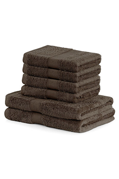 Deco King Set of 6 cotton bath towels, Bamby, 425 g/m2, 2x70x140 cm, 4x50x100 cm, brown