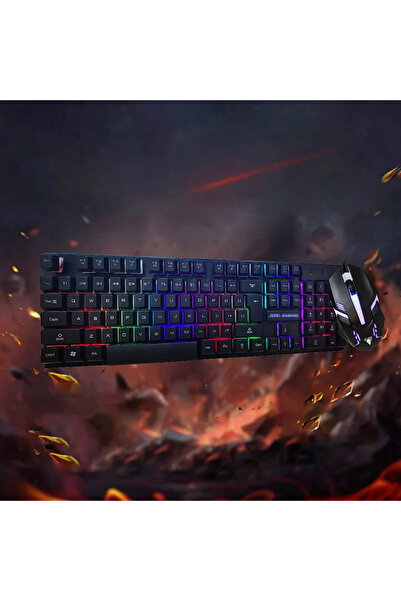 JEDEL-GAMING GK 110+ Wired Gaming Rainbow Led Keyboard And Mouse Combo - Black