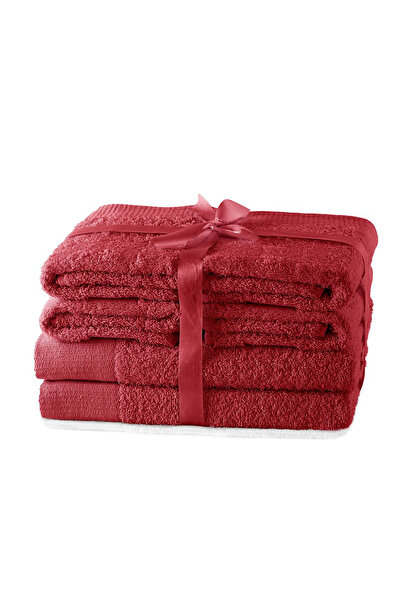 Amelia Home Set of 6 bath towels, 100% cotton, 450 g/m2, Amari, 2x70x140 cm, 4x50x100 cm, red