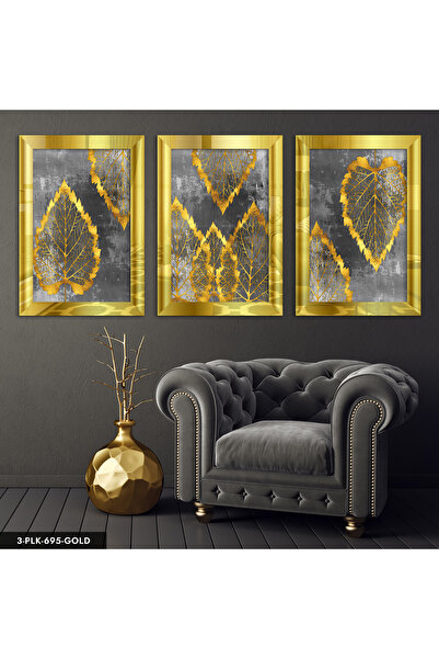 Evinemoda Zlatni stol sa zrcalnim površinom od pleksiglasa, 3 dela