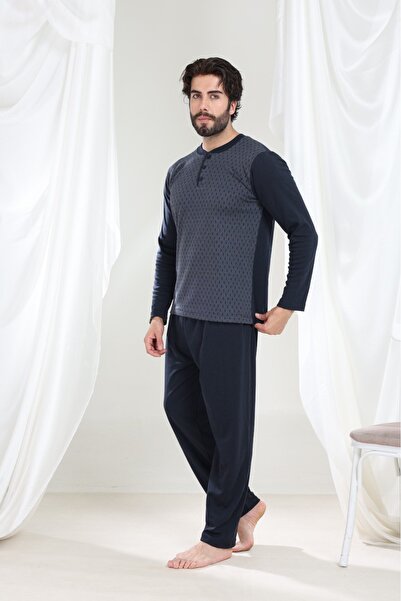 Pyjama Familya Men's Winter Patterned Pajama Set
