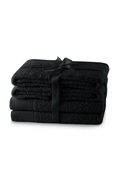 Amelia Home Set of 6 bath towels, 100% cotton, 450 g/m2, Amari, 2x70x140 cm, 4x50x100 cm, black