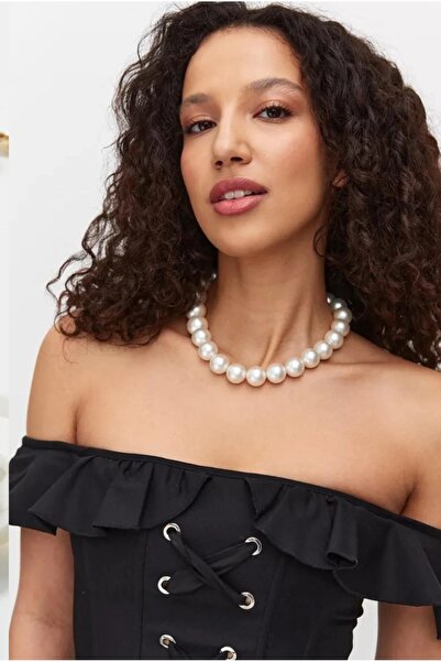 MioArt Women's Big Pearl Necklace