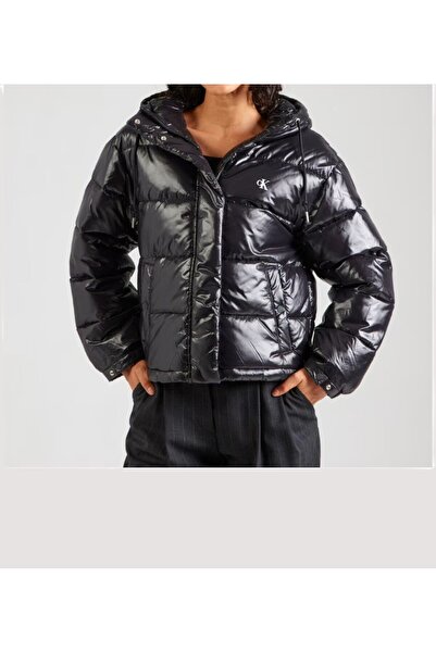 Calvin Klein - shiny black puffer jacket for women