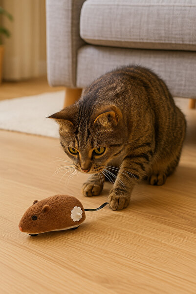 DodoJoy Wind-Up Mouse Cat Toy Moving Automatic Mouse Cat Hunting Toy