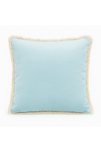 Alacastore Бохемска синя калъфка за възглавница с ресни