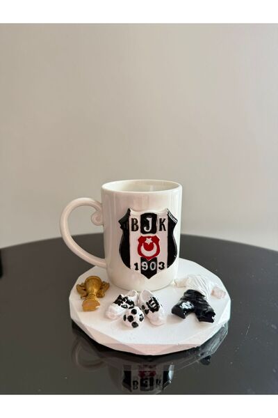 e&e süs dükkanı Siyah beyaz Beşiktaş kahve fincanı modeli