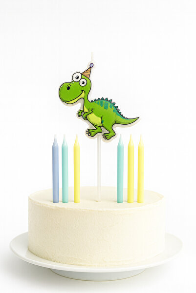 Partifabrik Dinozor Temalı 7 Parça Pastel Mum