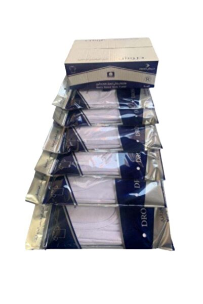 GENERIC4 Men's half-sleeve crew neck t-shirt set, 6 pieces, white