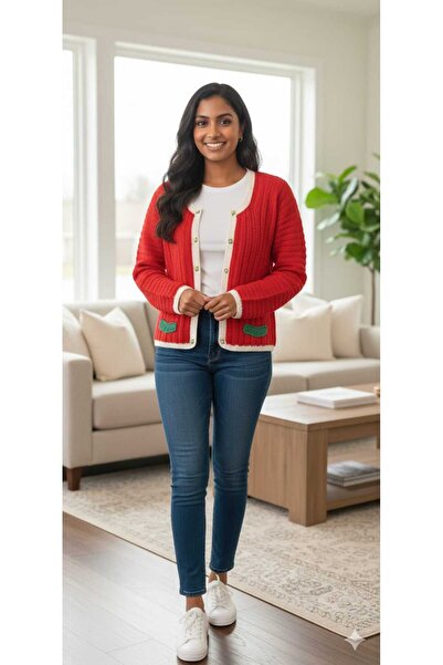 mirilla Kırmızı Yılbaşı Hırka