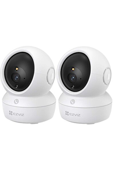 EZVIZ H6c Pro 3MP Smart Wi-Fi Dome Camera (2-Pack) - White, Motion Detection, Smart Tracking, Two-Wa