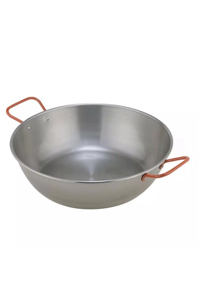 Perfect Home Deep paella pan made of polished steel, 45 cm