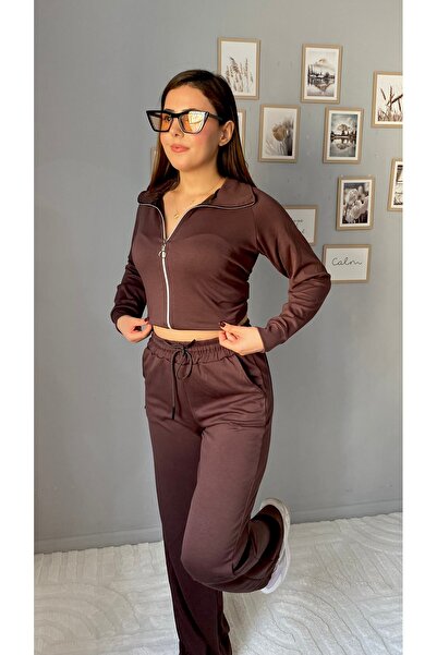 CyRo Women's Modal Fabric Zippered Comfortable Fit Tracksuit Set