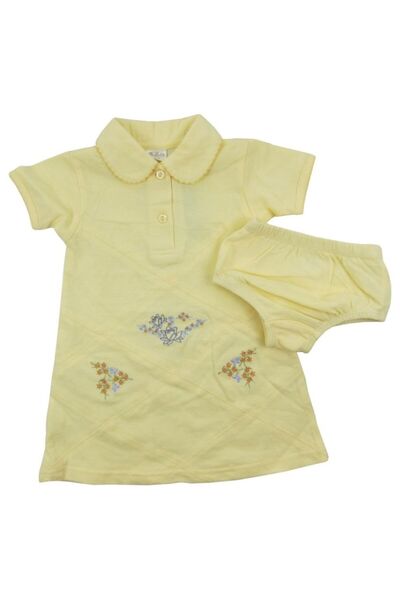 Primii Pasi Set rochie si chilotei bebe fete, Primii Pasi, S2581 galben 18-24...