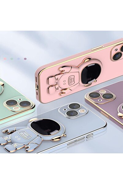 dng TPU 2in1 Flippy Protective Case for Apple iPhone 15 - Astronaut with Stand, Shockproof, Pink