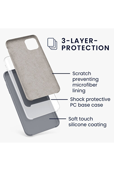 KWmobile Case for Apple iPhone 11, Silicone, Gray, 49724.155