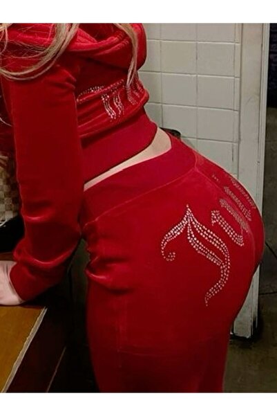 SEFUR Juicy Velvet Y2K Tracksuit Rhinestone Bottom Top 2 Piece Set