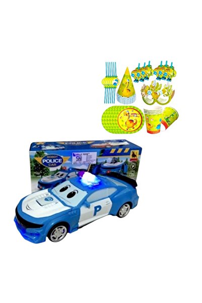 OEM Играчка полицейска кола, робот, 17x8x10 см, звук/светлини, бяло/синьо, 3+...