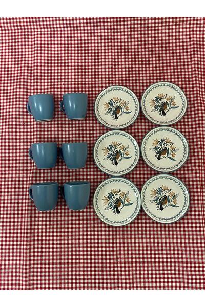 YAZICI KERAMİKA 12 Parça 6 Kişilik Kahve Seti - Premium Porselen Fincan Takımı