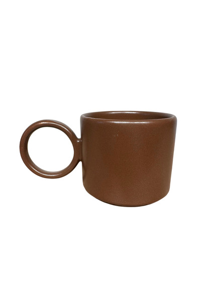 CERCİBAZAAR Minimal, Colored Ceramic Cup – Modern Design, Round Handle