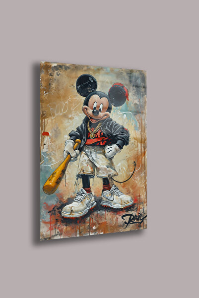 gxe.art Tablou din sticlă Samurai Mickey de 4mm – Design modern cu imprimare ...