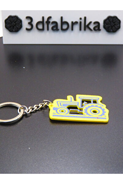 MODA Tractor Keychain – Yellow Blue 3D Printing Design