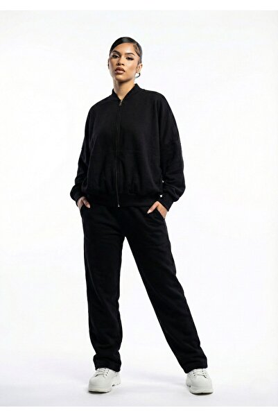 Ceylen Premium Zippered Oversized College Collar Unisex Sweatshirt