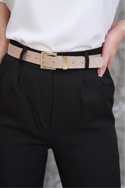 Mynoa Suede/Square Bridge Buckle Women's Belt Coat Belt Trouser Belt,Suede Belt