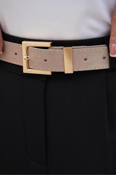 Mynoa Suede/Square Bridge Buckle Women's Belt Coat Belt Trouser Belt,Suede Belt