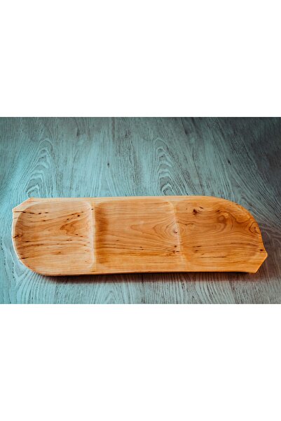 Farfuriidelemn Large alder wooden tray with 3 compartments