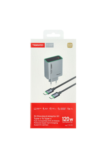 TRANYOO Super Fast Charge Type-C - Type-C 120W T-EU8 C mains charger