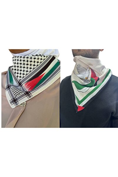 ALDAIYR 2 Pcs Palestine Themed Scarf 50X50 Unisex Suitable for Daily Use Pash...