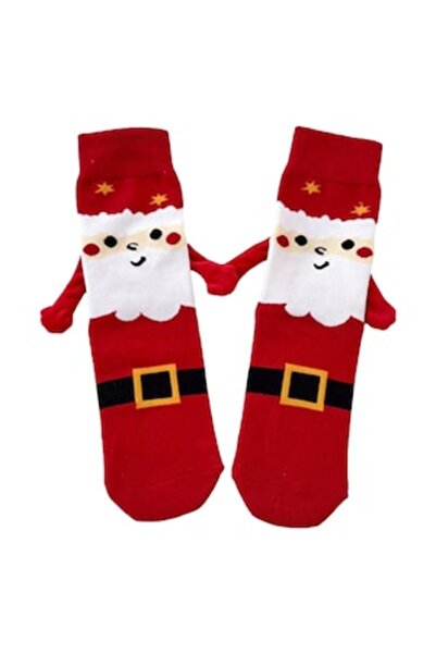 Valkry - Magnetic Hand-Holding Socks, Unisex, One Size, Santa Claus Pattern