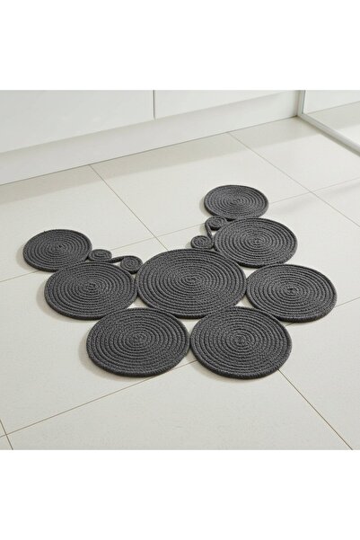 Comfort Craft Jute Straw Look | Anthracite | Double-Sided Washable Bath Mat | Toilet Front | Stain-Resistant