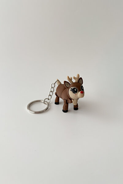 sin istanbul Baby Deer Flexible Silver Chain Keychain