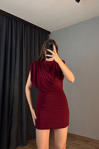 Sorridi Drapeli Vatkalı Mini Elbise