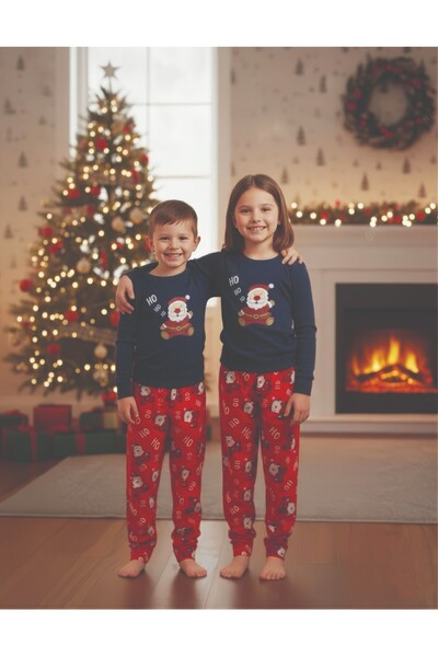 TOSKI Pijama copii Craciun Bleumarin,Moș Crăciun
