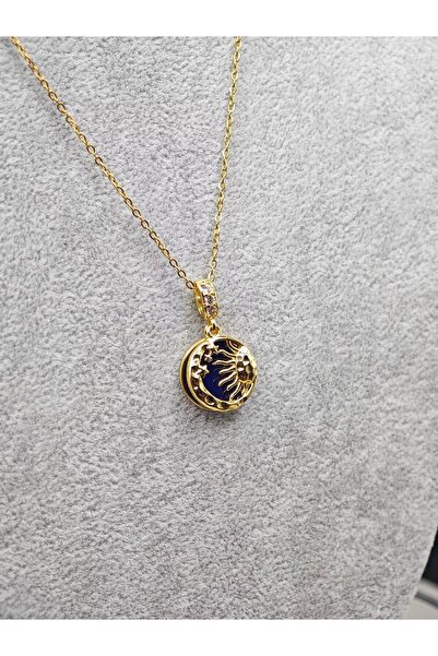 Bluw Jewelry Ay ve Güneş Desenli Çelik Kolye