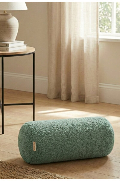 HSCO Teddy Bukle Kumaş Dekoratif Silindir Yastık - Sosis Kırlent Bebek Odası ve Salon Dekor Yastık