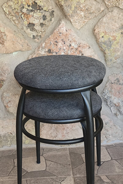 ECRİNART DÖRT AYAKLI MİNDERLİ KOYU GRİ TABURE