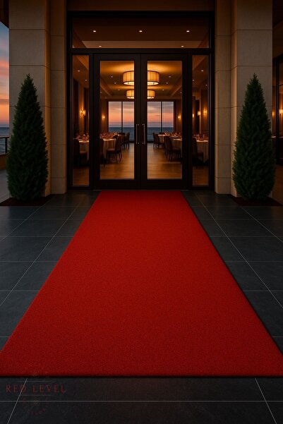 Red Level Curly Doormat 14mm Non-Slip Base Runner Door Mat Apartment Shop Entrance Carpet Krm 1200X100