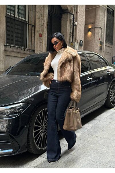 Diviny بنطال جينز نسائي عالي الخصر مغسول بالماء باللون الأزرق الداكن موديل واسع الأرجل