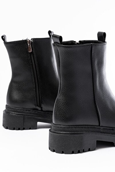 Zerenyus Zri̇n812-2012 Premium Black Zippered Casual Women's Boots