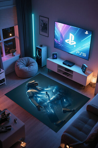 Reyhani Michael Jackson-3 Desenli Kaymaz Taban Makinede Yıkanabilir Çocuk Gam...