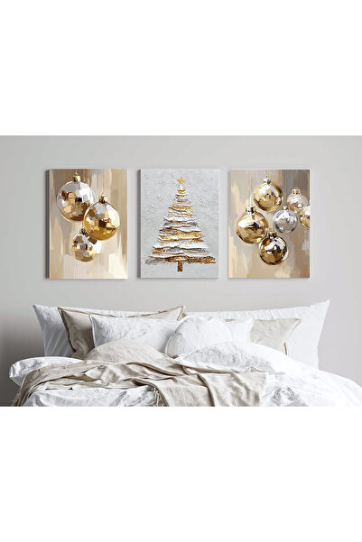 Koi Art Design ΣΕΤ ΖΩΓΡΑΦΙΚΗΣ 3 ΤΕΜΑΧΙΩΝ ΜΕ ΘΕΜΑ ΧΡΙΣΤΟΥΓΕΝΝΙΑΤΙΚΟ, ΑΠΟ MDF