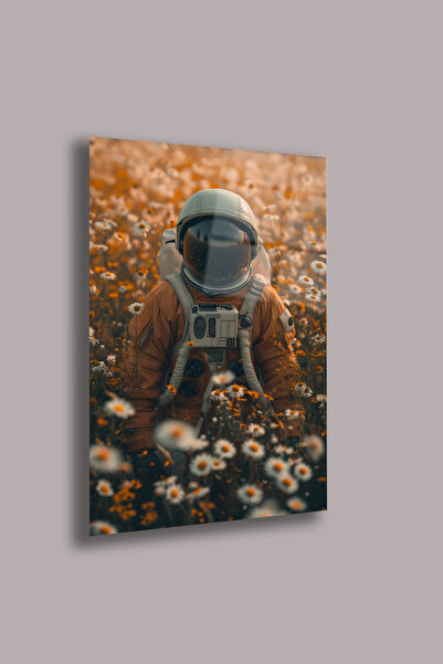 gxe.art Astronaut într-un câmp de flori 4mm pictură pe sticlă – imprimare UV ...