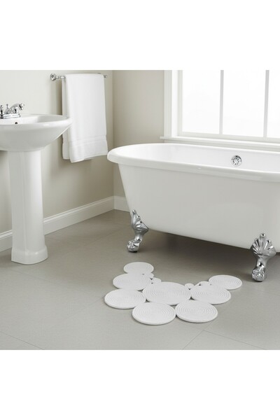 Comfort Craft مظهر من القش الجويتي |   اللون الأبيض |   سجادة حمام قابلة للغسل على الوجهين |   واجهة المرحاض |   مقاوم للبقع