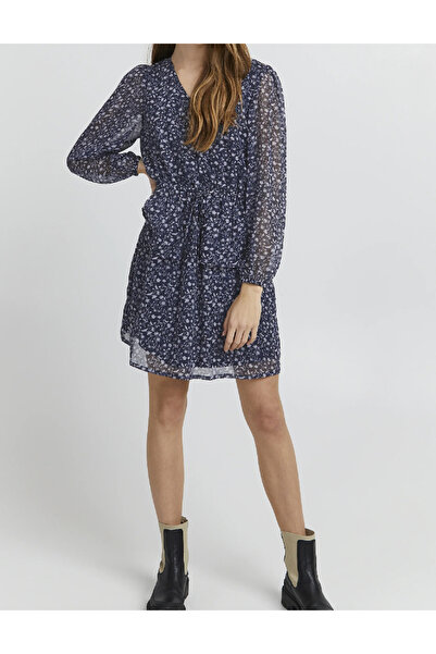 ICHI Short dress, Navy blue