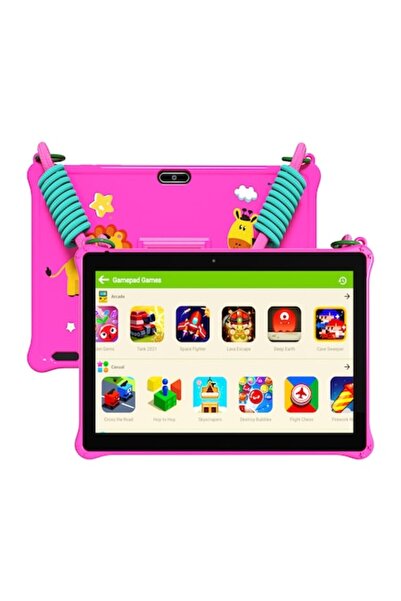 Juloria Tableta copii M10 10.1'' Android 12, 64GB, 4GB RAM, IPS HD, 6000mAh, roz